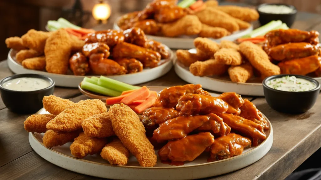 Larger tender or wing platters