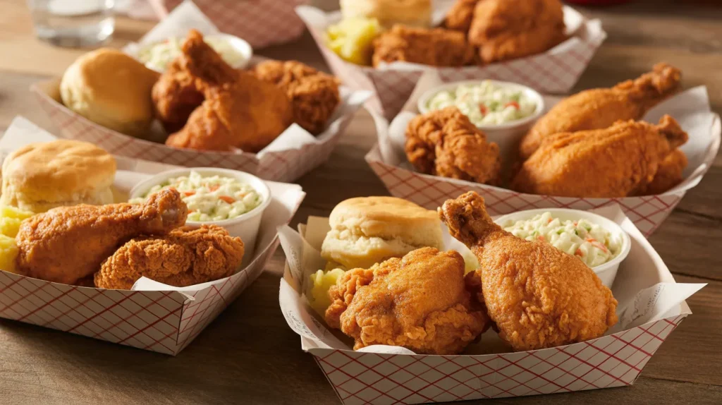 Multi-piece fried chicken combo meals