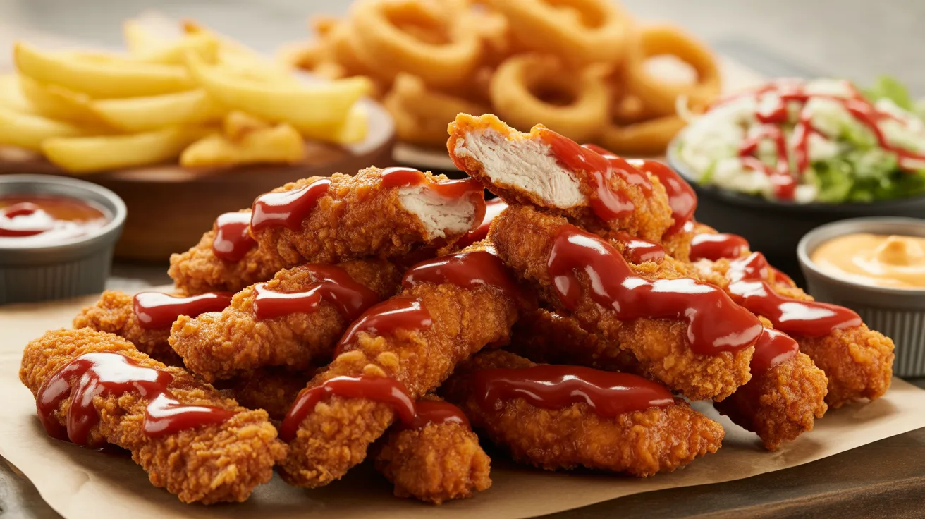 Sauce-coated strips